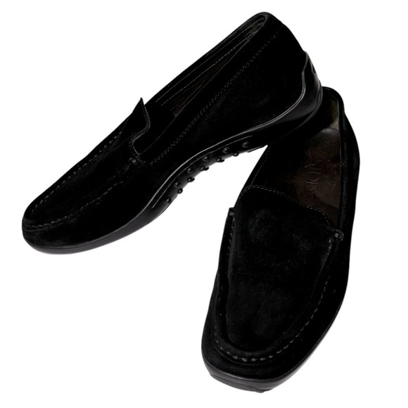 TOD’S - MEN’S SIZE 9 - BLACK SUEDE - SLIP ON CITY DRIVING LOAFERS SHOES -S2 - Picture 8 of 15
